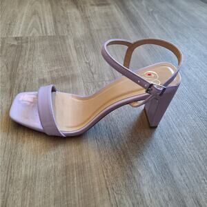 Lavender Strappy Block High Heels